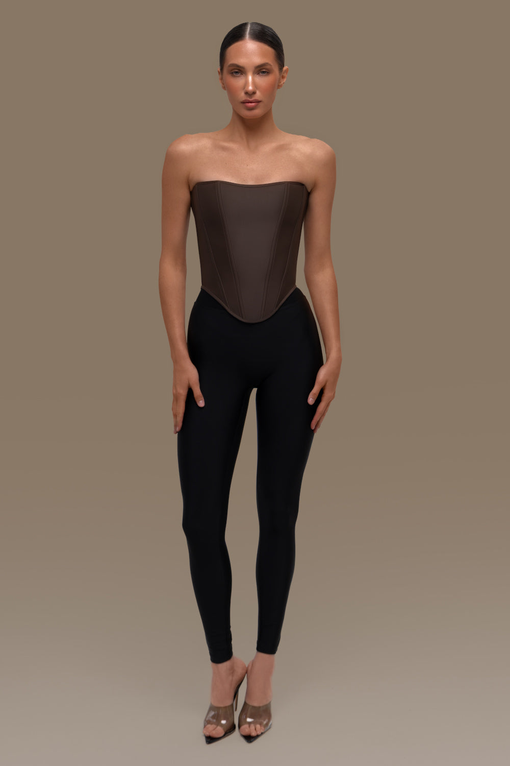 Brown corset top