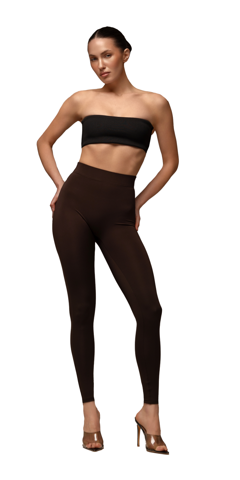 Matte brown leggings